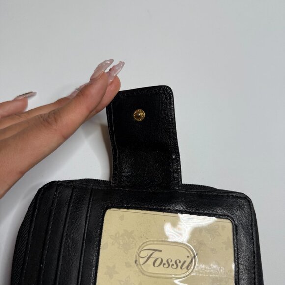 Fossil Black Leather Card Holder Wallet - Picture 5 of 6